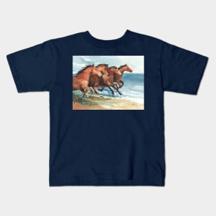 Four Horse Gallop Kids T-Shirt